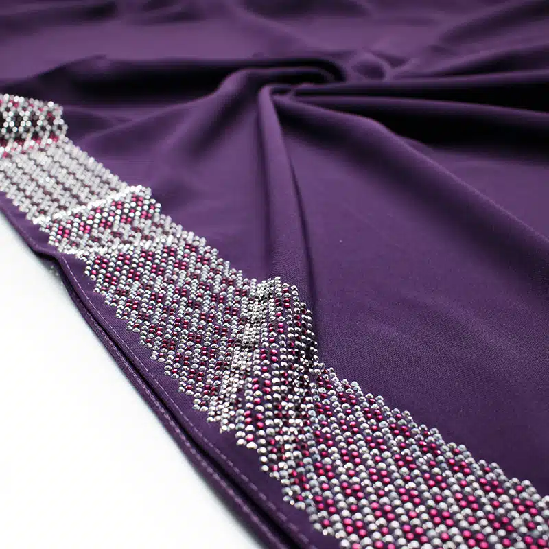 Detail Beaded Madinah Dark Purple Chiffon Hijab