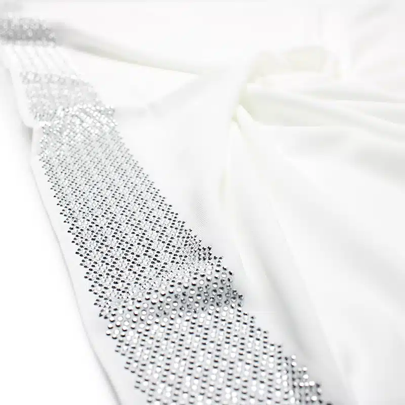 Detail Beaded Madinah Pearl White Chiffon Hijab